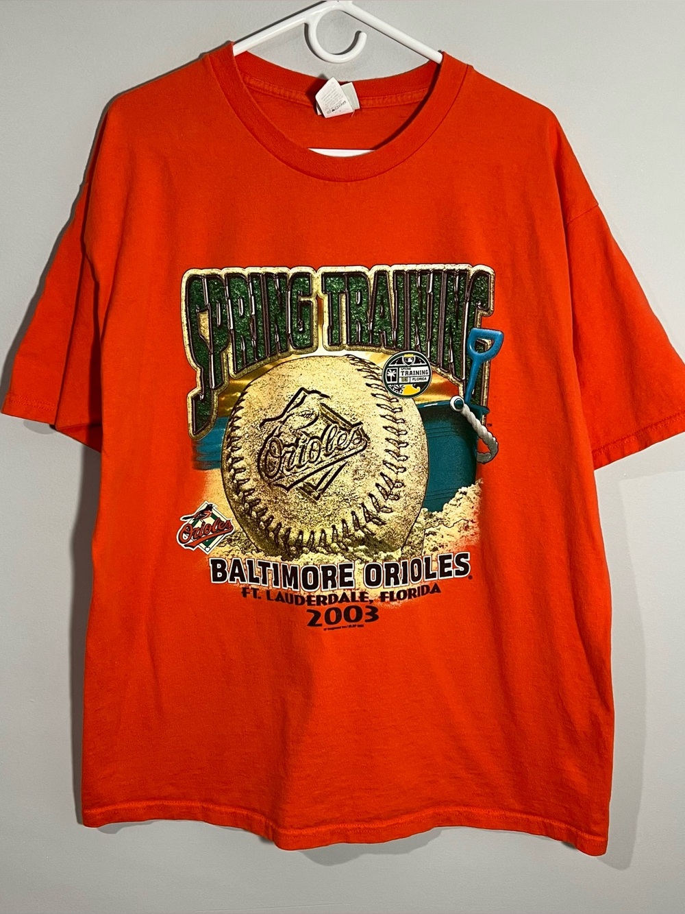 Vintage Lee Sport Baltimore Orioles 2003 Spring Training Orange T-Shirt Men’s XL